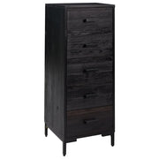 Vetonek Cómoda de madera maciza de pino negro 42x35x110 cm