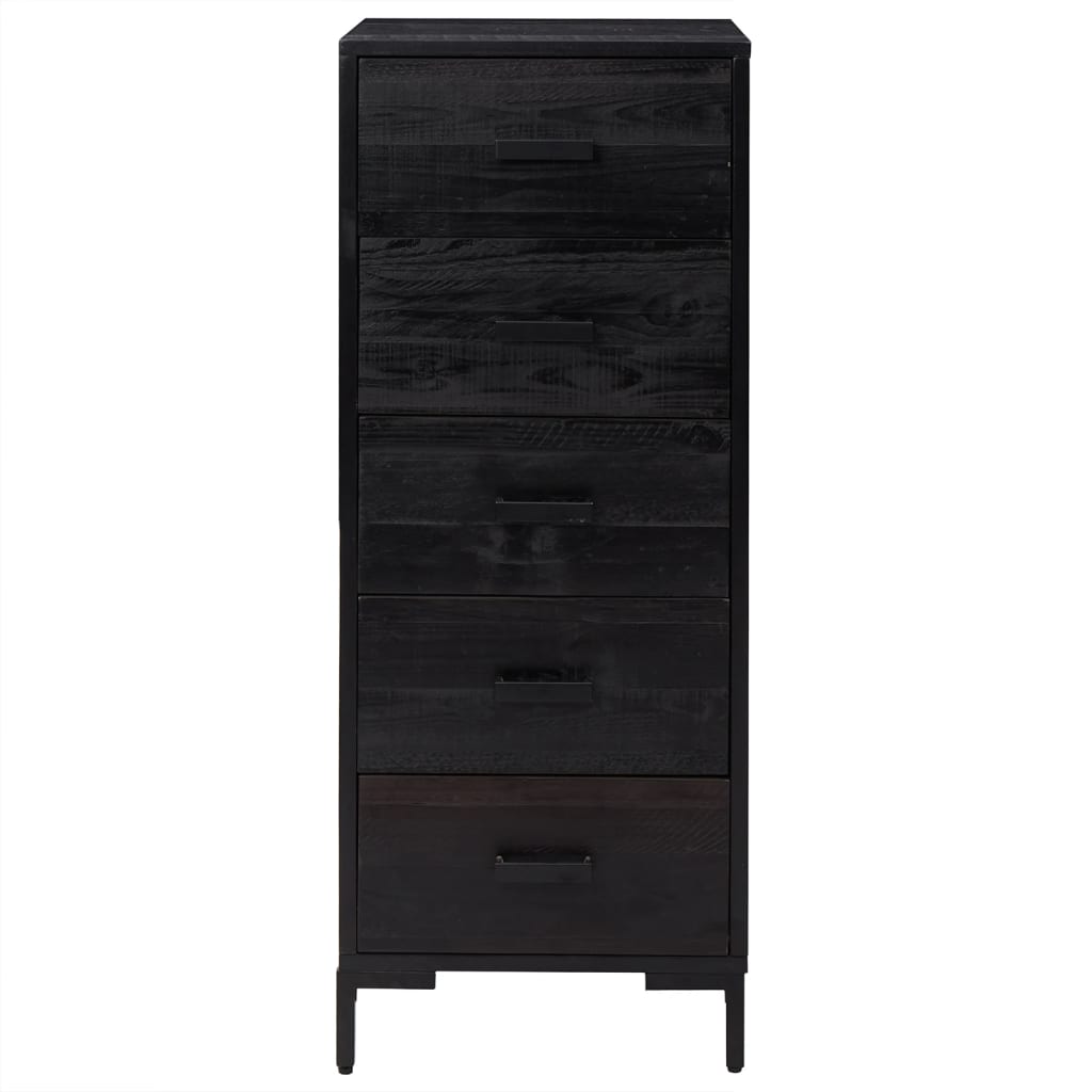 Cómoda de madera maciza de pino negro 42x35x110 cm v2806 - Vetonek