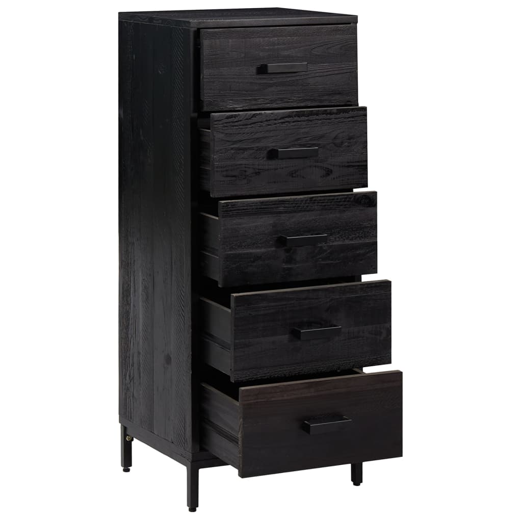Cómoda de madera maciza de pino negro 42x35x110 cm v2806 - Vetonek