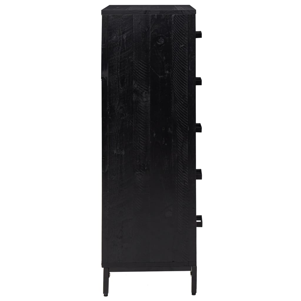 Cómoda de madera maciza de pino negro 42x35x110 cm v2806 - Vetonek