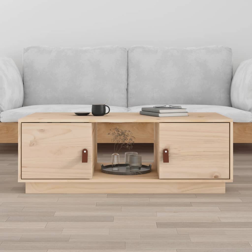  Vetonek Mesa de centro de madera maciza de pino 100x50x35 cm