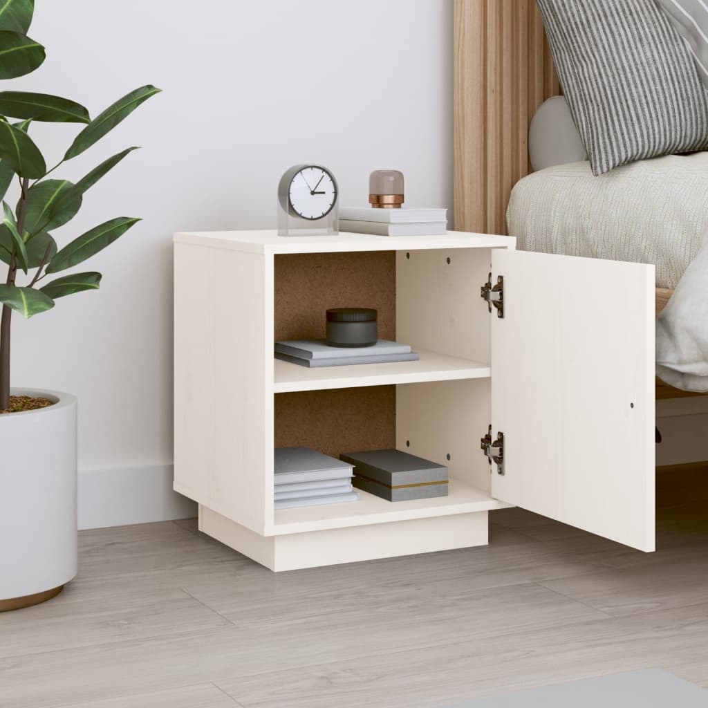 Night bedside table White pine wood 40x34x45 cm