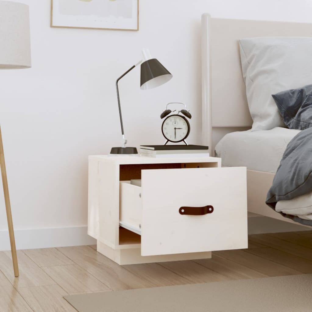 Night bedside table White pine wood 40x34x35 cm