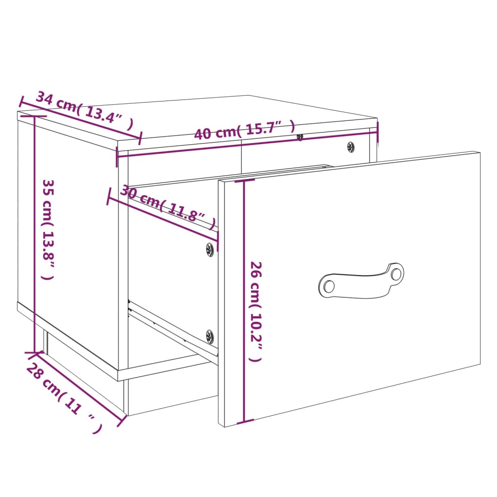 Gaueko Messitas 2 UDS Egurra Maciza Pine 40x34x35 cm