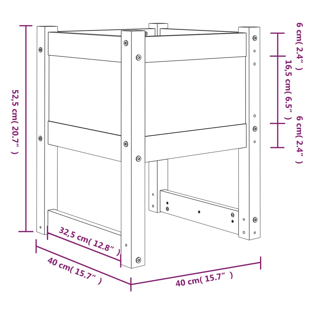 Pino solid wooden gardener 40x40x52.5 cm