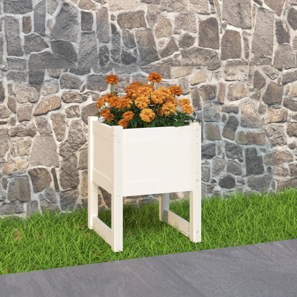 Vetonek Jardinera madera maciza de pino blanco 40x40x52,5 cm