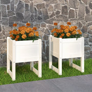 Jardinière 2 unités en bois de pin blanc massif 40x40x52,5 cm v6071 Vetonek