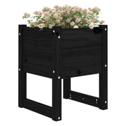 Jardinera madera maciza de pino negro 40x40x52,5 cm v6125 - Vetonek