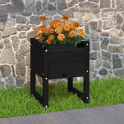 Jardinera madera maciza de pino negro 40x40x52,5 cm v6125 Vetonek