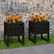 Jardinière 2 unités en bois de pin noir massif 40x40x52,5 cm v6132 Vetonek