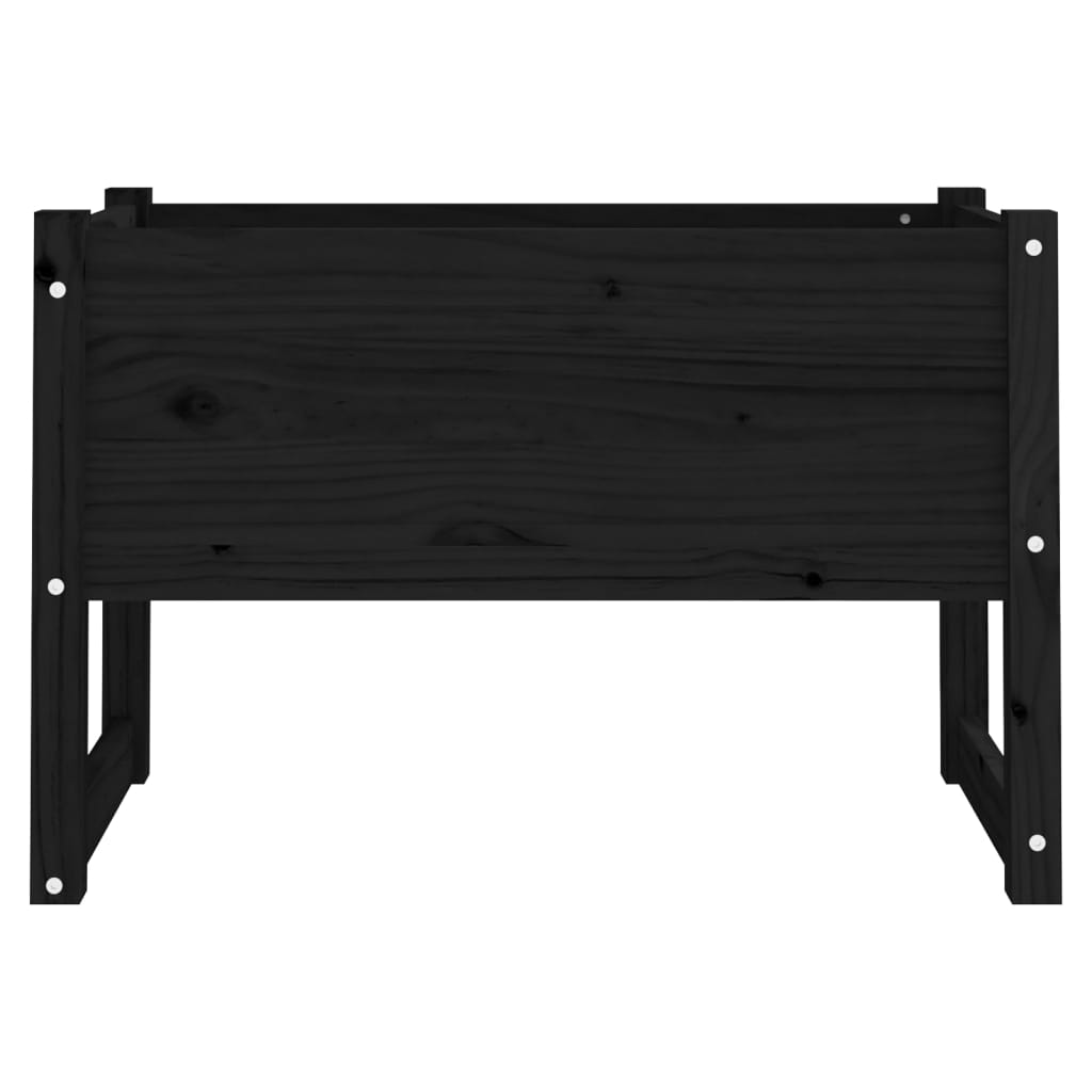 Jardinera madera maciza de pino negro 78x40x52 cm v6187 - Vetonek
