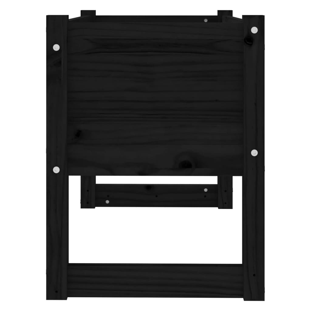 Jardinera madera maciza de pino negro 78x40x52 cm v6187 - Vetonek