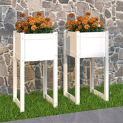 Jardinière 2 unités en bois de pin blanc massif 40x40x81 cm v6224 Vetonek