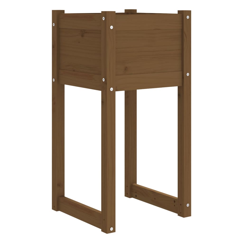 Vetonek Jardinera madera maciza de pino marrón miel 40x40x81 cm