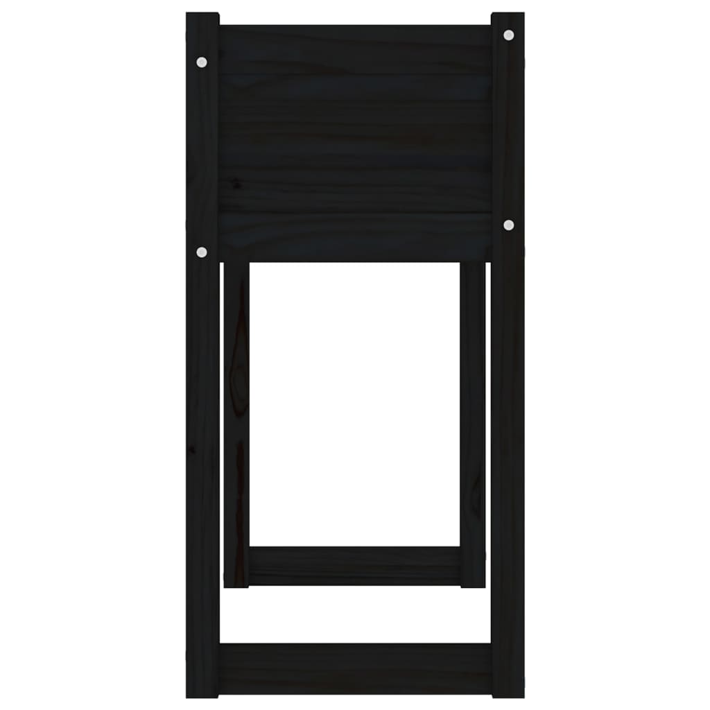 Jardinera madera maciza de pino negro 78x40x81 cm v6330 - Vetonek