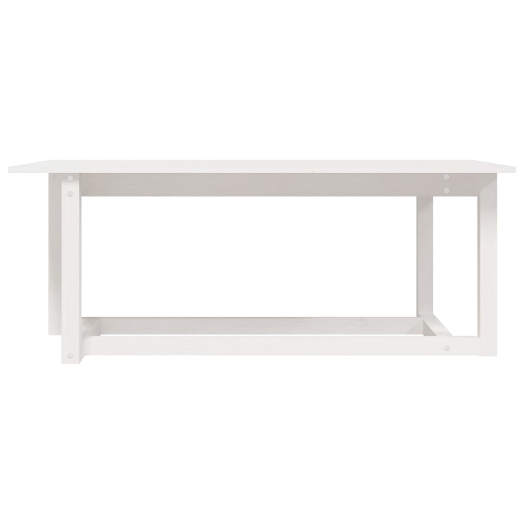 Mesa de centro de madera maciza de pino blanco 110x55x45 cm