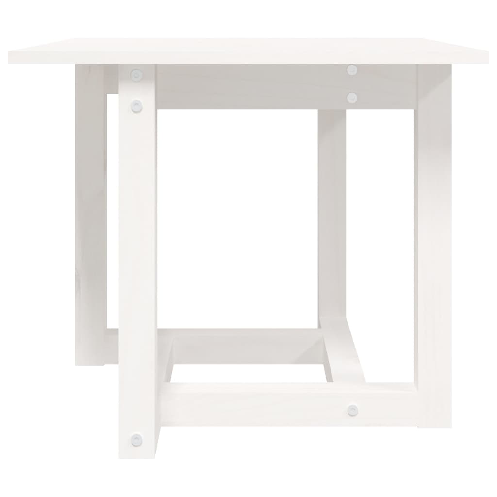 Mesa de centro de madera maciza de pino blanca 50x50x45 cm