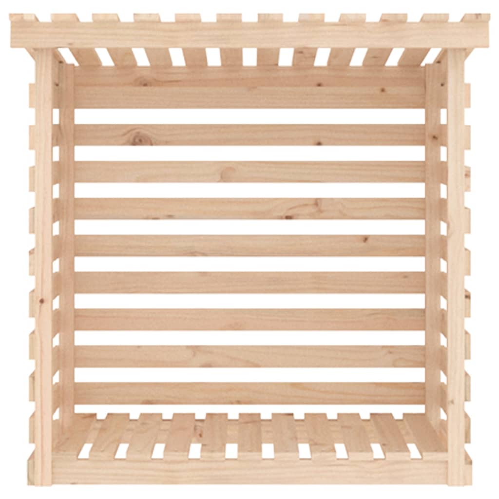 Leñero de madera maciza de pino 108x73x108 cm vidaXL