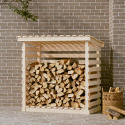 Leñero de madera maciza de pino 108x73x108 cm v7191 Vetonek