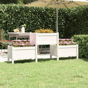 Jardinière en pin massif blanc 178,5x44x75 cm v7450 Vetonek