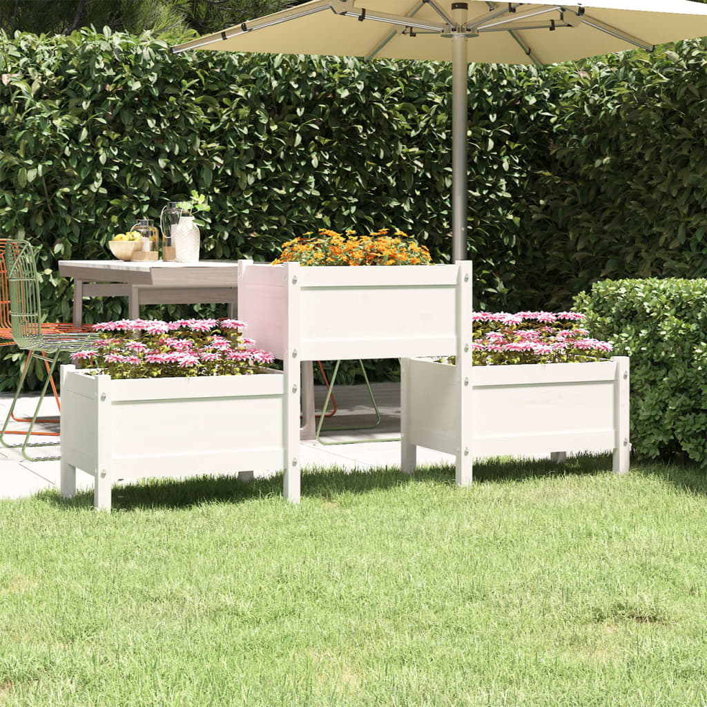 Jardinière en pin massif blanc 178,5x44x75 cm v7450 Vetonek