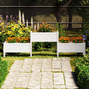 Jardinière en bois de pin blanc massif 245,5x44x75 cm v7504 Vetonek