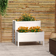 Jardinière en bois de pin blanc massif 84,5x84x75 cm v7559 Vetonek