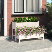 Jardinière en pin massif blanc 110x84x75 cm v7603 Vetonek