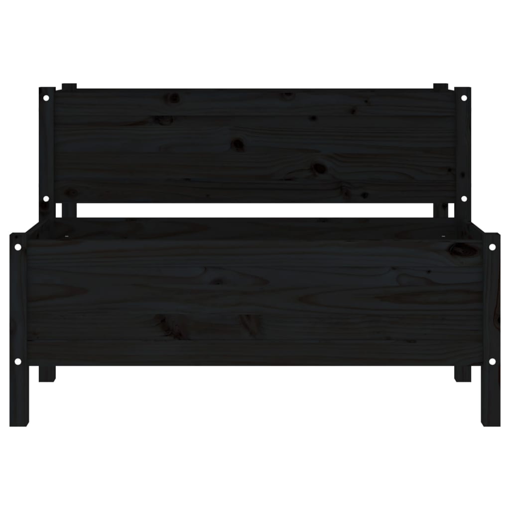 Jardinera de madera de pino maciza negra 110x84x75 cm vidaXL