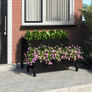 Jardinière en pin massif noir 110x84x75 cm v7634 Vetonek