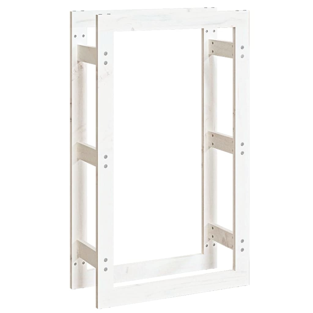 Vetonek Estante para leña madera maciza de pino blanco 60x25x100 cm