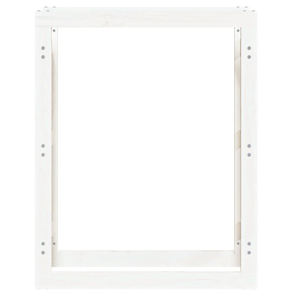 Estante para leña madera maciza de pino blanco 80x25x100 cm v9157 - Vetonek