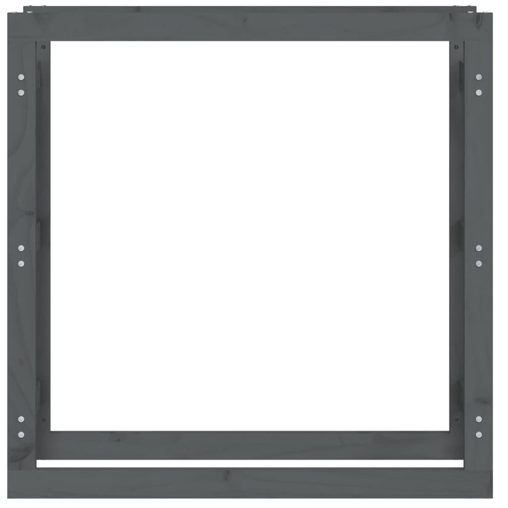 Estante para leña madera maciza de pino gris 100x25x100 cm v9218 - Vetonek