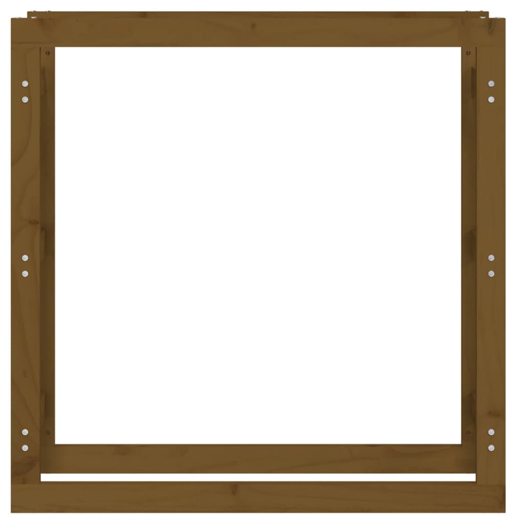 Estante para leña madera maciza pino marrón miel 100x25x100 cm v9225 - Vetonek