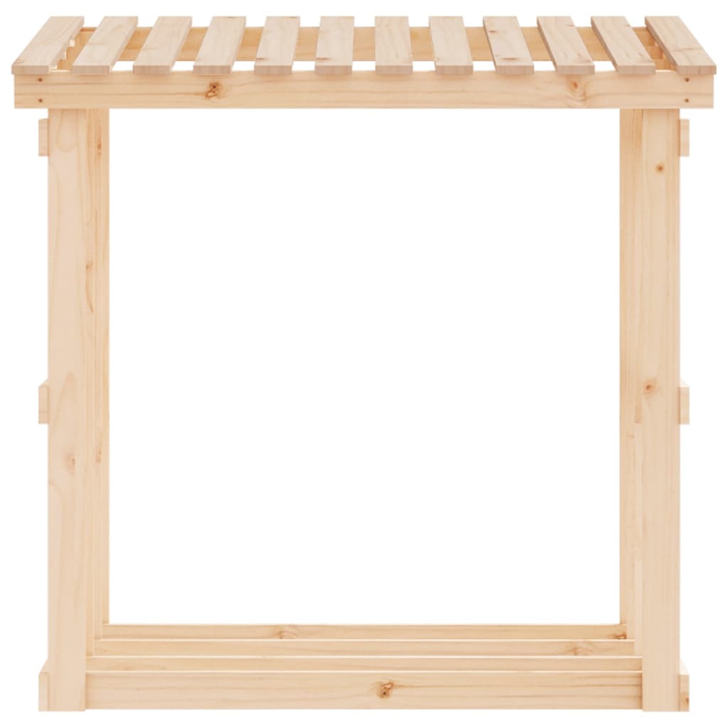 Leñero de madera maciza de pino 108x64,5x109 cm v9249 - Vetonek
