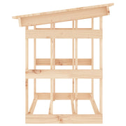 Leñero de madera maciza de pino 108x64,5x77 cm v9294 - Vetonek