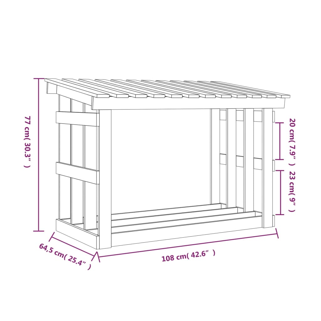 Wooden Wooder Maciza Brown Pine Myel 108x64.5x77 cm