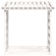 Leñero de madera maciza de pino blanco 108x64,5x110 cm v9355 - Vetonek