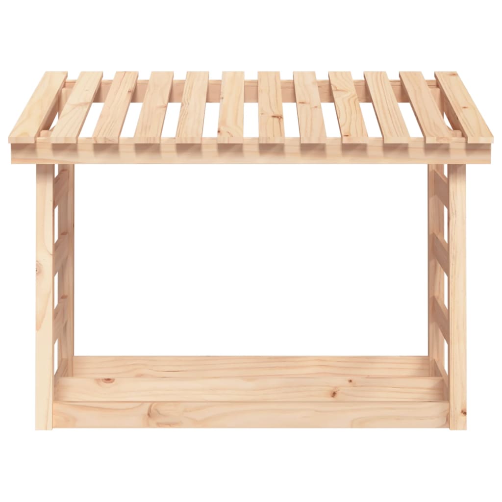 Leñero de madera maciza de pino 108x64,5x78 cm vidaXL