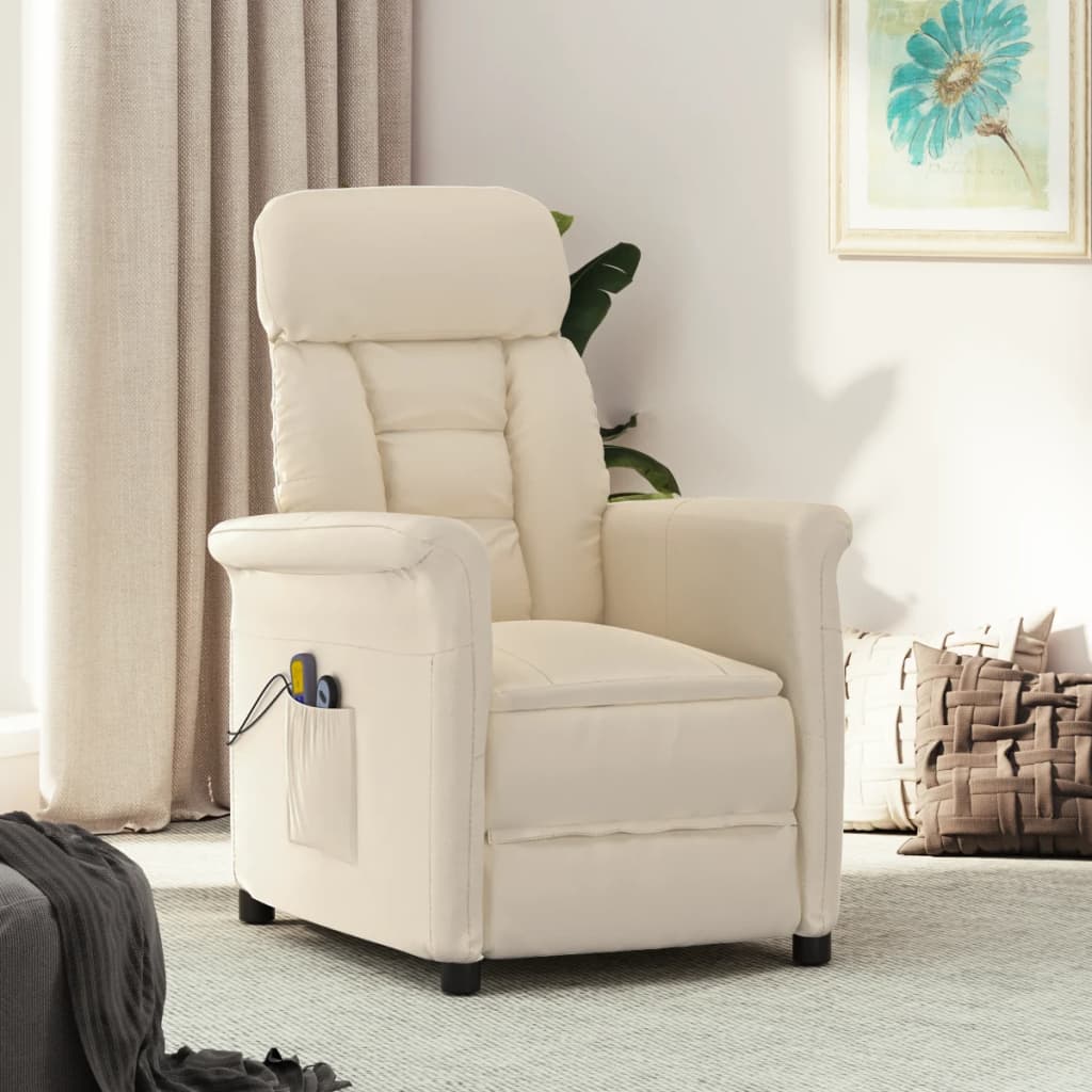 Vetonek Sillón de masaje eléctrico microfibra beige