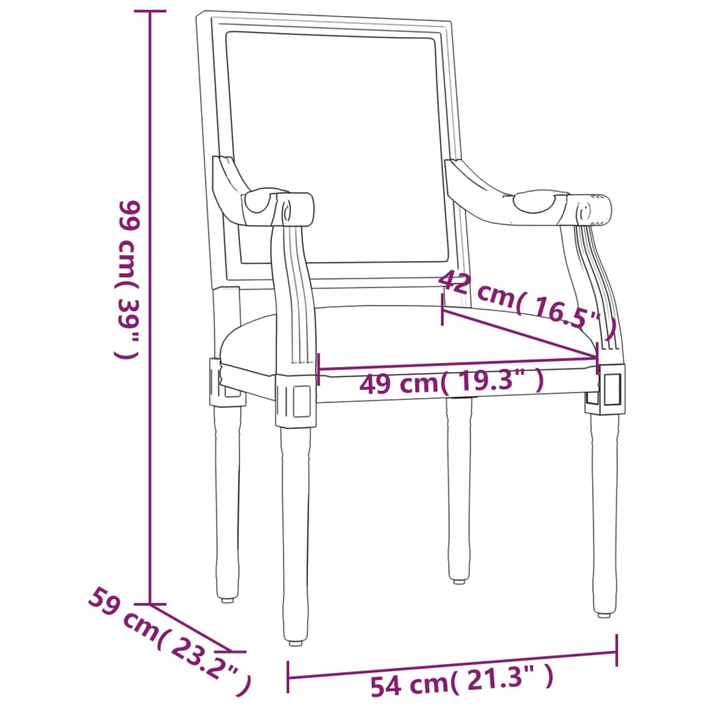 Sillón de lino 54x59x99 cm