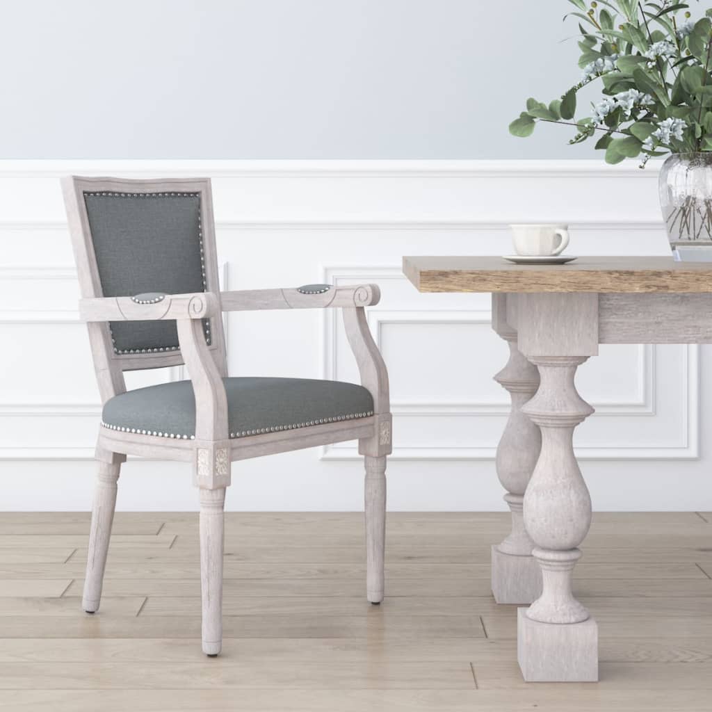 Vetonek Silla de comedor tela gris oscuro