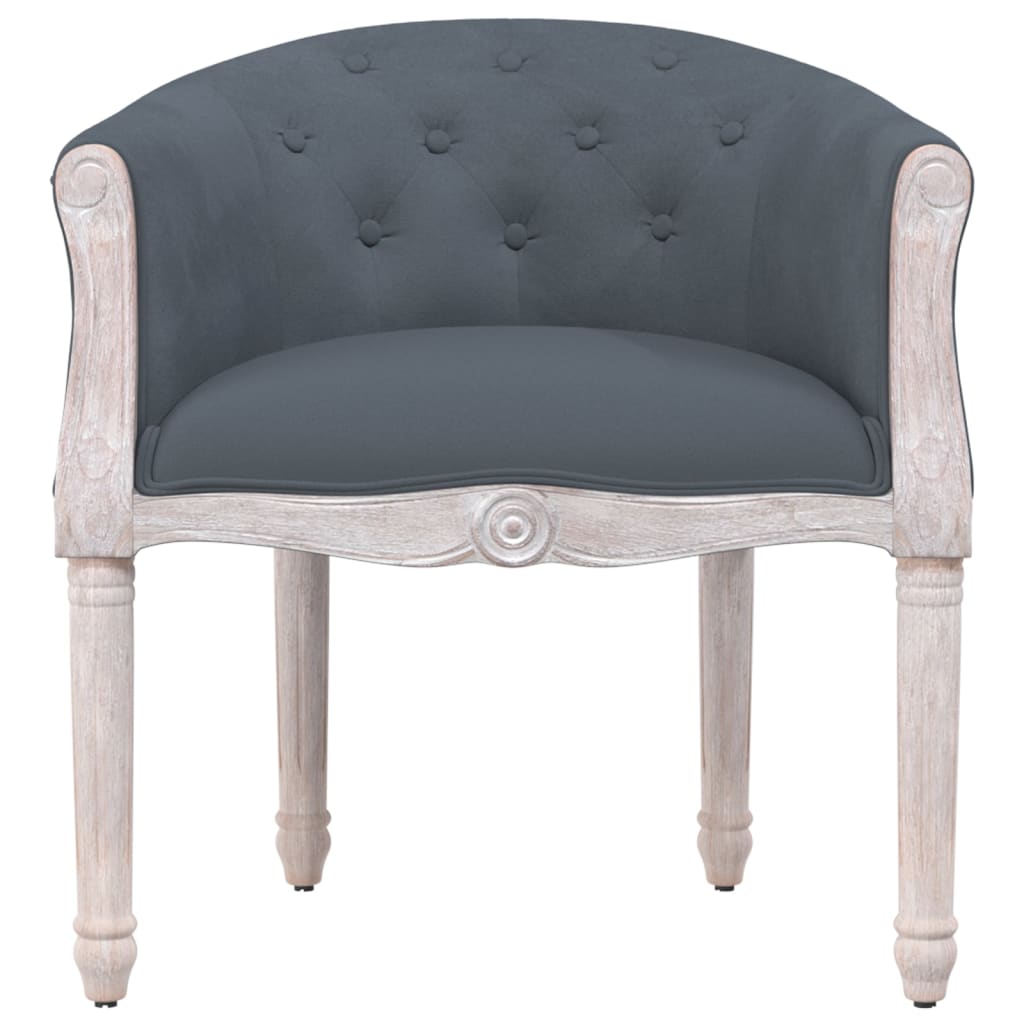 Dark gray velvet dining chair