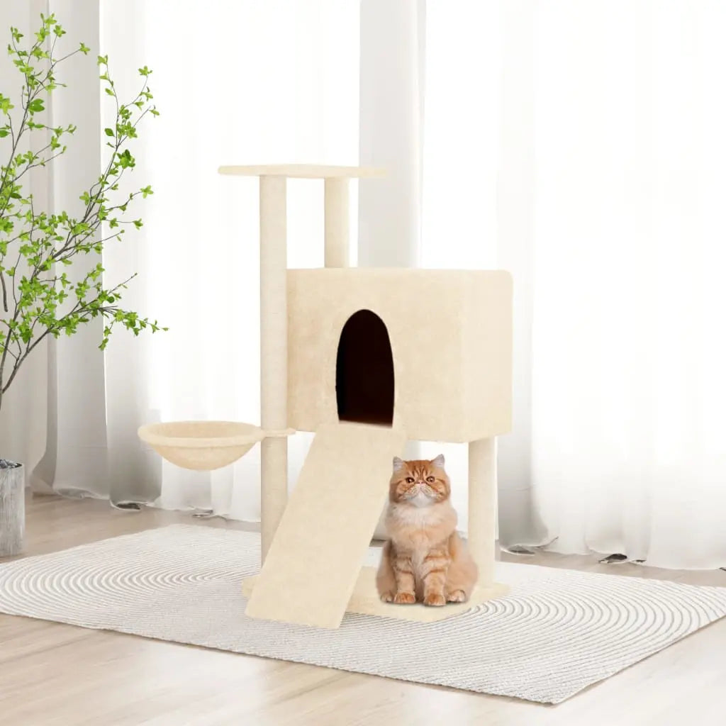 Vetonek Rascador para gatos con postes de sisal crema 96 cm