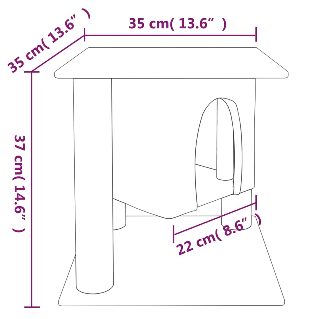 Catschador mit dunkelgrauen Sisalpfosten 37 cm