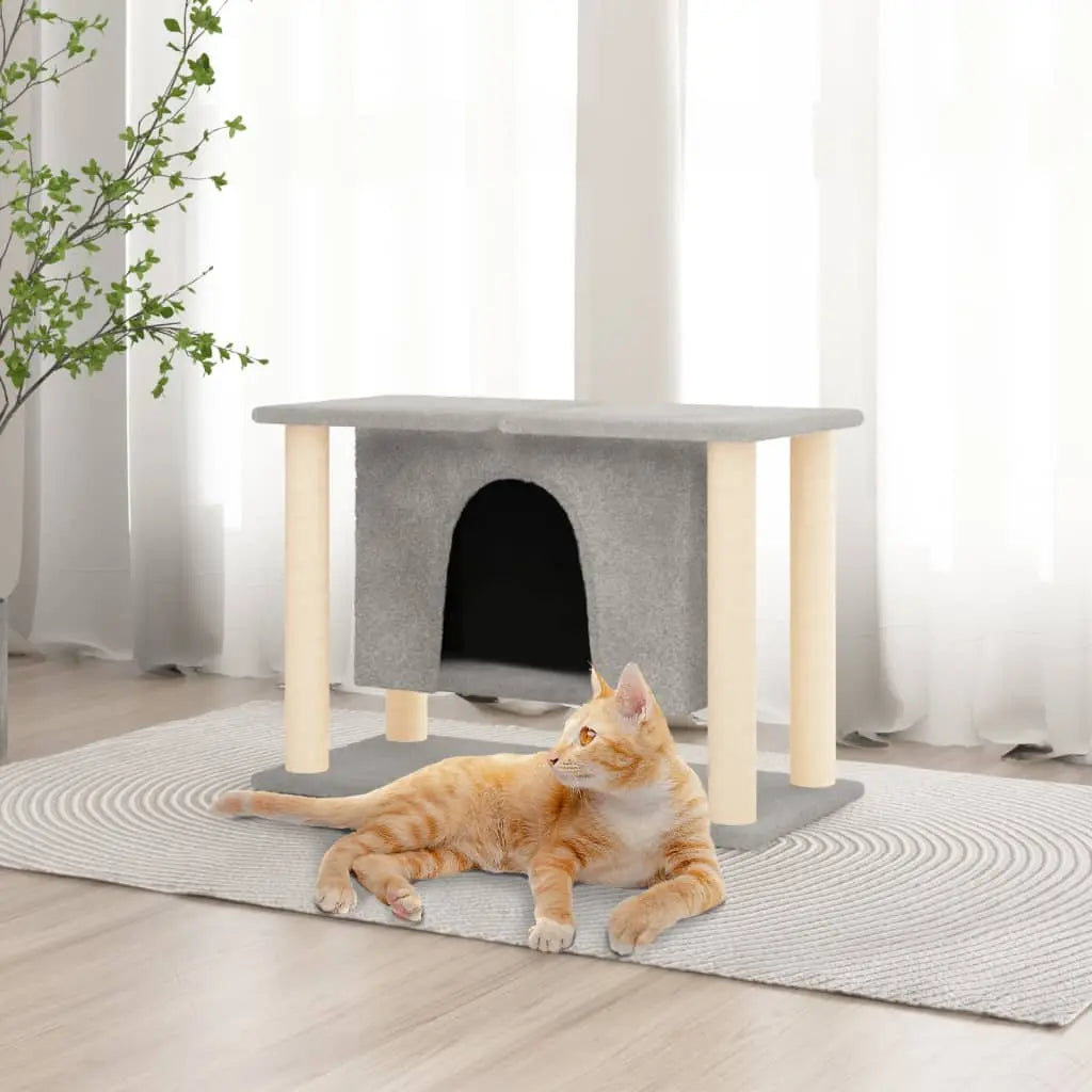 Vetonek Rascador para gatos con postes de sisal gris claro 190 cm