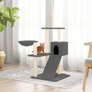 Poste para arranhar gatos com postes de sisal cinza escuro 82 cm v3819 Vetonek