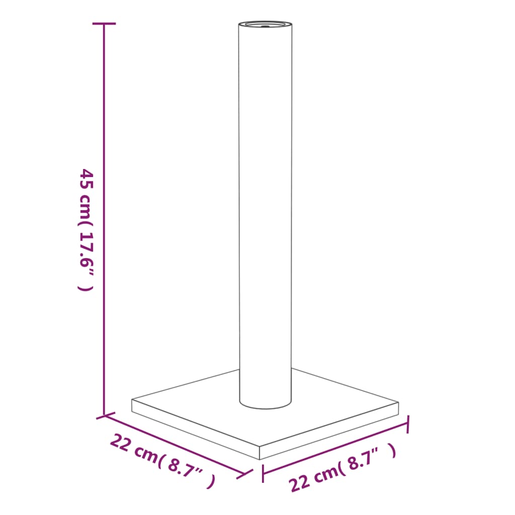 Post de ratllat de gat de color gris fosc 22x22x45 cm