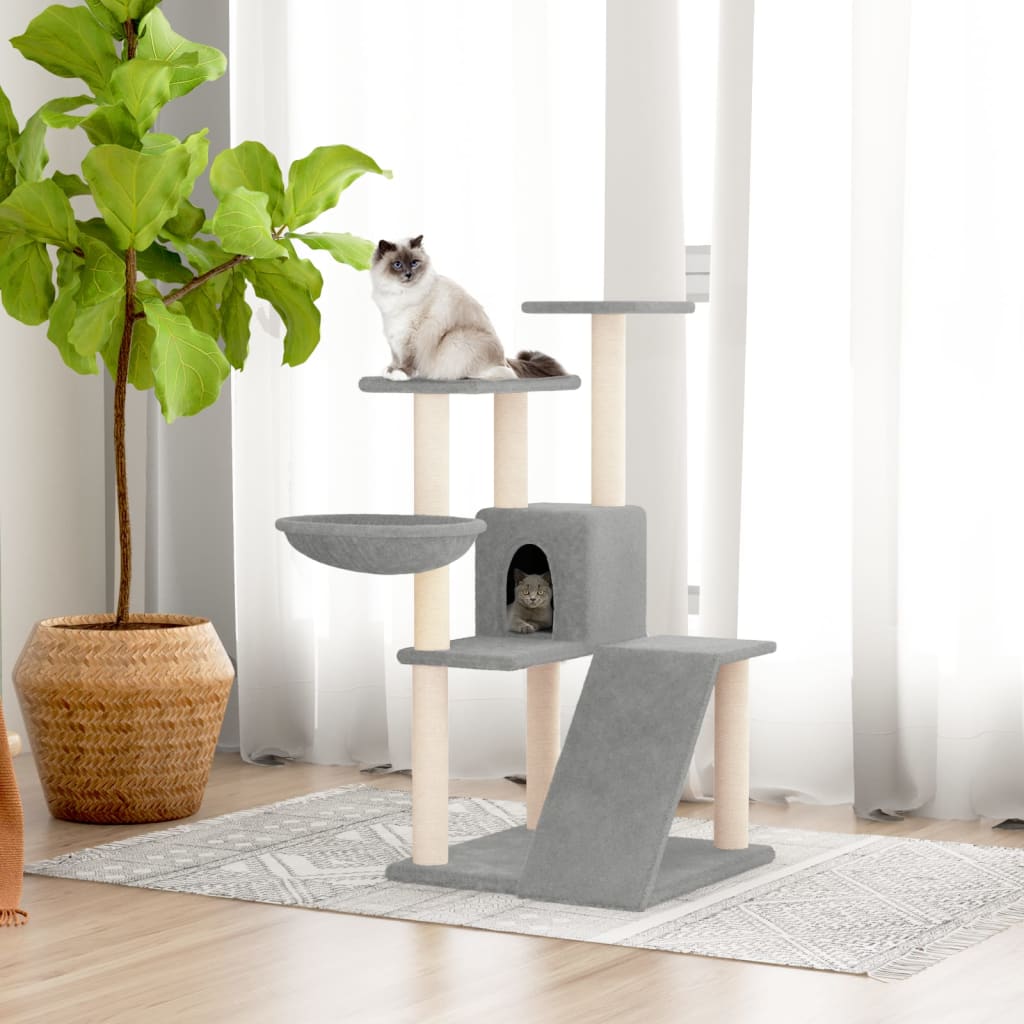 Vetonek Rascador para gatos con postes de sisal gris claro 94 cm