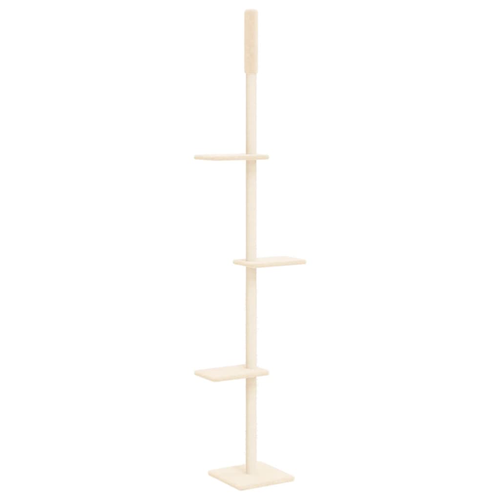 Árbol rascador para gatos de suelo a techo crema 267,5-297,5 cm